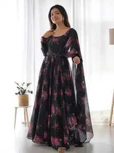 Raiyani Fashion Print Crepe Fit & Flare Maxi Dress