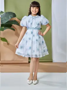 Peppermint Floral Print Chiffon A-Line Dress