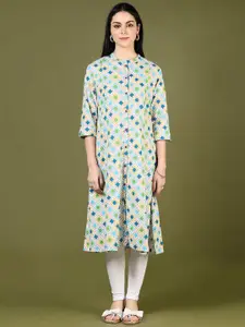 V-Mart Women Geometric Printed Mirror Work Kurta