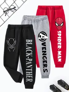 KUCHIPOO Pack Of 3 Boys Marvel Avengers Printed Joggers