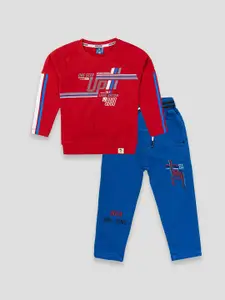 YK X JUST KiDDiNG Boys Printed T-shirt with Trousers