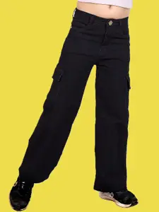 ADBUCKS Girls Wide Leg High-Rise Stretchable Jeans