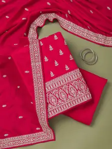 Koskii Art Silk Unstitched Dress Material