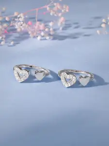 GIVA Rhodium-Plated Toe Rings