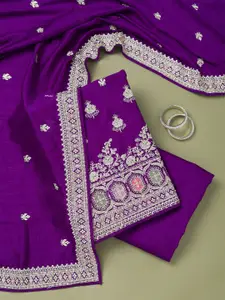 Koskii Art Silk Unstitched Dress Material