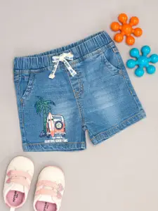 Pantaloons Baby Boys Washed Denim Shorts