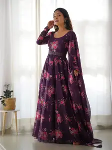 Raiyani Fashion Print Crepe Fit & Flare Maxi Dress