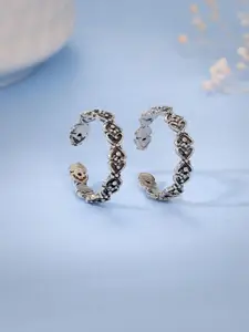 GIVA Silver-Plated Oxidised Toe Rings