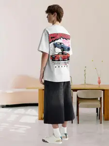 PRONK Men Oversized Graphic Printed Round Neck T-shirt