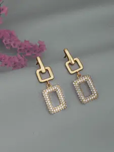 Carlton London 18kt Gold Plated CZ Contemporary Drop Earring