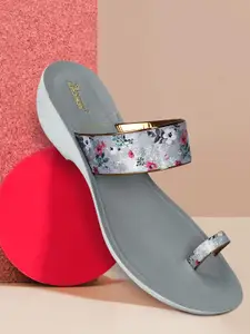 Paragon Women Floral Printed Open Toe Flats