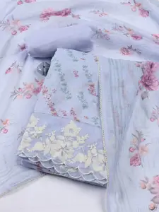 Meena Bazaar Printed Linen Unstitched Dress Material