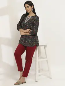 Rangriti Ethnic Motifs Printed Thread Work Thread Work Kurti