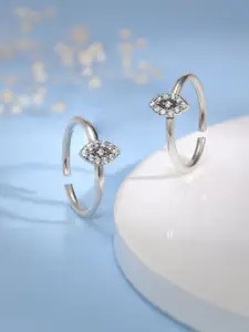 GIVA Silver-Plated Oxidised Toe Rings