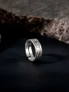 GIVA 925 Sterling Silver Rhodium-Plated Oxidised Adjustable Finger Ring