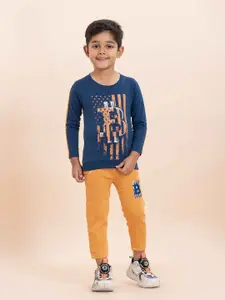 YK X JUST KiDDiNG Boys Printed T-shirt with Trousers