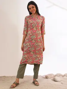 AURELIA Women Floral Printed Sequinned Kurta