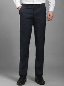 Louis Philippe Men Checked Slim Fit Trousers