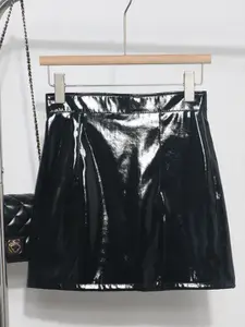 PANKH Leather Shimmer Skort