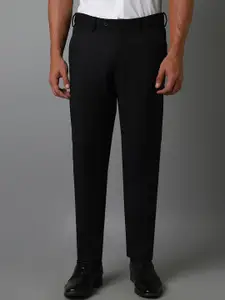 Louis Philippe Men Checked Slim Fit Trousers