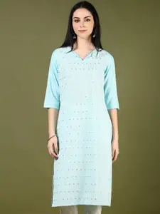 V-Mart Women Geometric Embroidered Mirror Work Kurta