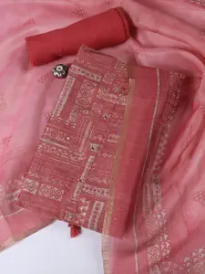 Meena Bazaar Printed Art Silk Unstitched Dress Material