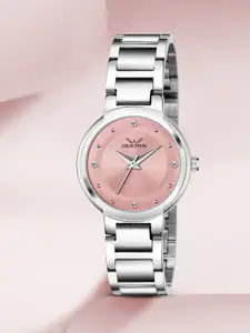 LOUIS DEVIN Women Brass Dial & Stainless Steel Straps Analogue Watch LD-ZL148-PNK