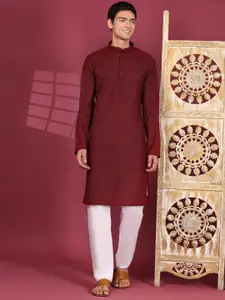 Pro-Ethic STYLE DEVELOPER Men Embroidered Regular Sequinned Pure Cotton Kurta with Pyjamas