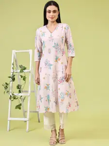 W Women Floral Printed Sequinned Kurta