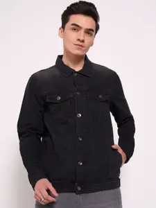 SF JEANS by Pantaloons Men Washed Crop Denim Jacket with Patchwork