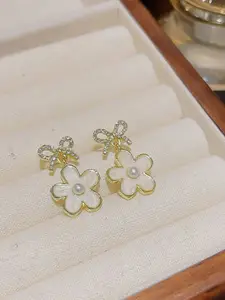 SUBHAGALANKAR Gold-Plated Contemporary Drop Earrings