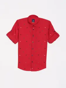 Allen Solly Junior Boys Slim Fit Opaque Printed Casual Shirt
