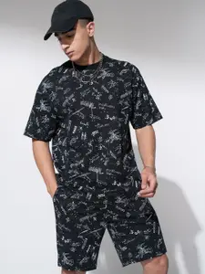 HIGHLANDER Marvel Spiderman Men Round Neck Relaxed Fit Tshirt With Shorts