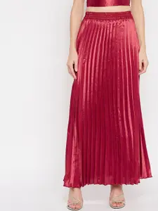 Moda Rapido Pleated Flared Maxi Skirt