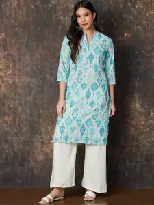 Melange by Lifestyle Women Ethnic Motifs Printed Flared Sleeves Thread Work Kurta