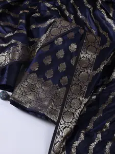 Meena Bazaar Art Silk Unstitched Dress Material