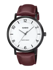 CASIO Men Dial & Leather Cuff Straps Analogue Watch A2410