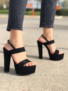 GLO GLAMP Suede Block Sandals