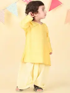 Fabindia Boys Ethnic Motifs Regular Kurta with Dhoti Pants