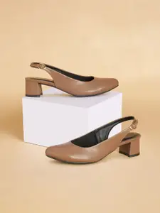 Forever Glam by Pantaloons PU Block Pumps with Buckles