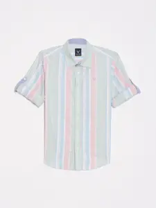 Allen Solly Junior Boys Slim Fit Multi Stripes Opaque Striped Casual Shirt