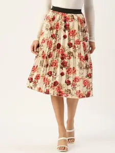 Moda Rapido Floral Printed A-Line Midi Skirt