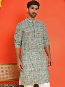 Anouk Men Floral Embroidered Chikankari Floral Kurta