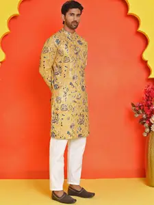 Anouk Men Floral Embroidered Regular Sequinned Kurta with Pyjamas