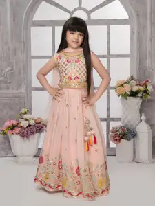 Tiny Kingdom Girls Embellished Sequinned Ready to Wear Lehenga & Blouse With Dupatta