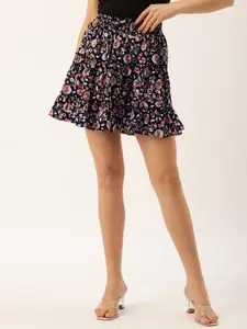 Moda Rapido Floral Printed A-Line Mini Skirt