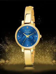 LOUIS DEVIN Women Brass Dial & Straps Analogue Watch LD-JWL166-BLU