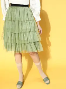 Moda Rapido Layered Frill Knee-Length Skirt