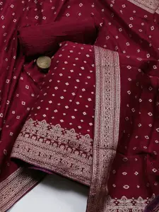 Meena Bazaar Art Silk Unstitched Dress Material