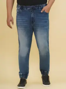 John Pride Plus Size Men Mid-Rise Elasticated Waist Stretchable Jogger Jeans